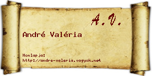 André Valéria névjegykártya